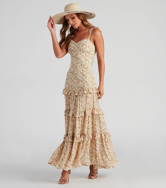 victoria ruffled maxi dress MILLE Victoria Dress in Scarlet Eyelet