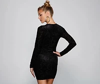 Chic And Elevated Velvet Burnout Mini Dress