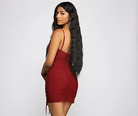 Romantic Ruched Sleeveless Mini Dress