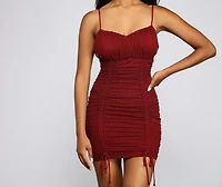 Romantic Ruched Sleeveless Mini Dress