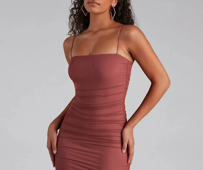 Fab And Flirty Mesh Midi Dress