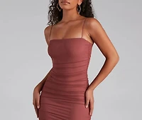 Fab And Flirty Mesh Midi Dress