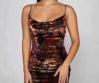 Falling For You Velvet Burnout Mini Dress