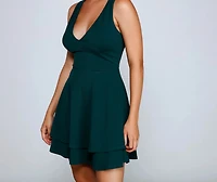 Classic Look Layered Skater Dress