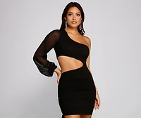 Sultry Stunner One Shoulder Mini Dress