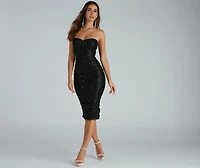 Feel Sparks Sequin Tube Ruche Dress