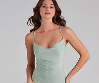 Moment of Glam Cowl Neck Midi Dress