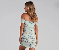 Sweet And Stunning Pastel Floral Mesh Mini Dress