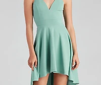 Go With The Flow High-Low Crepe Dress