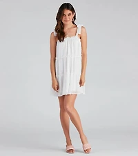 Sway With Me Chiffon Dot Tiered Dress