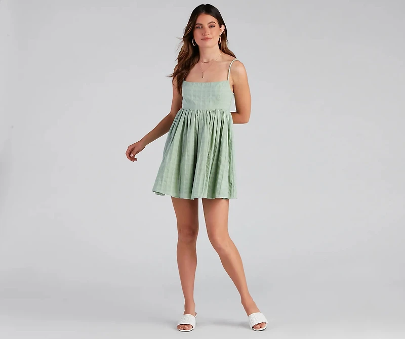Socialite Linen Babydoll Dress