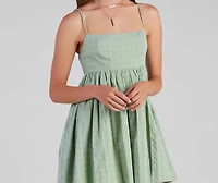 Socialite Linen Babydoll Dress