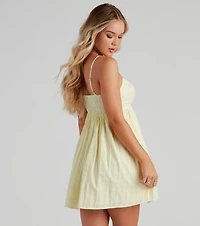Socialite Linen Babydoll Dress