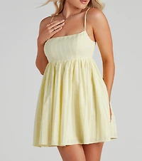 Socialite Linen Babydoll Dress