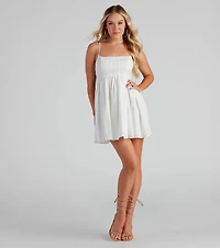 Socialite Linen Babydoll Dress
