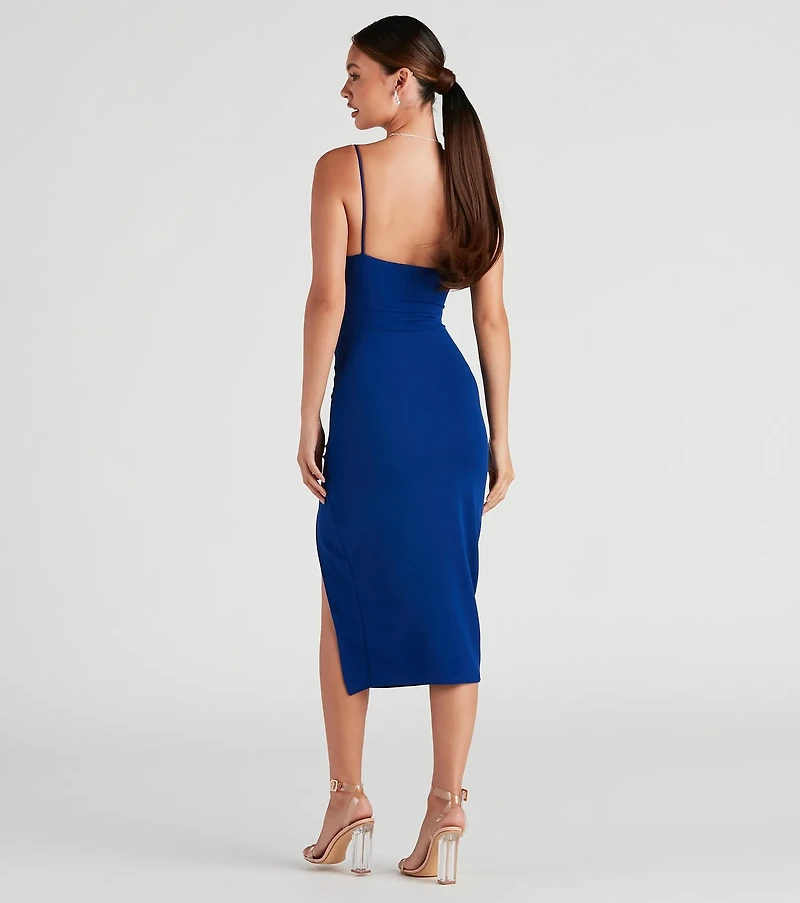 Shape Of You Crepe Cowl Midi Dress
