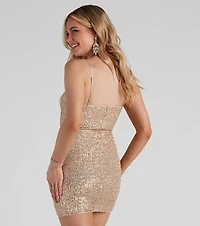 Party Starter Sequin Wrap Dress