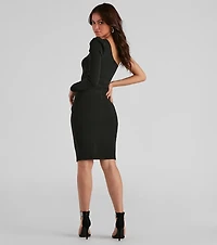 Trendy Silhouette Bodycon Midi Dress