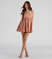 Socialite Linen Babydoll Dress