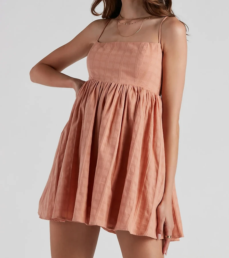 Socialite Linen Babydoll Dress