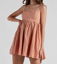 Socialite Linen Babydoll Dress