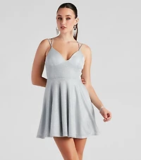 Glitzy And Gorgeous Glitter Knit Skater Dress