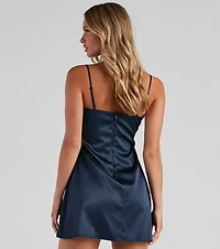 Simple And Sleek Satin Mini Dress