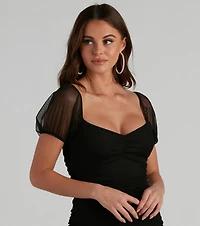 Total Sweetheart Mesh Short Dress
