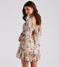 Sunday Girl Floral Chiffon Skater Dress