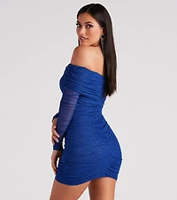 Dazzle The Night Glitter Mesh Mini Dress