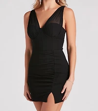 Take The Plunge Crepe Short Dress