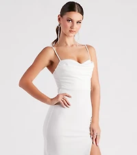 Shape Of You Crepe Cowl Midi Dress