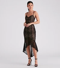 Timelessly Chic High Low Lace Dress