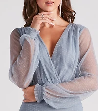 Dainty Darling V-Neck Mesh Dress