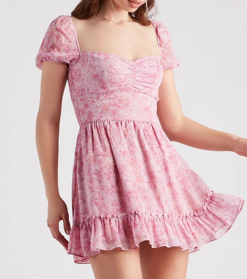 Sweet Spring Vibes Floral Skater Dress
