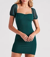 Taken By The View Crepe Bodycon Dress