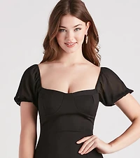 Taken By The View Crepe Bodycon Dress