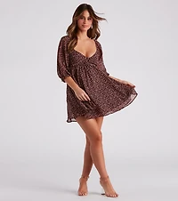 Floral Mart Chiffon Skater Dress