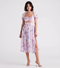 Life's A Breeze Floral Cutout Midi Dress