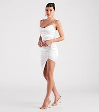 Sleek Sheen Satin Midi Dress