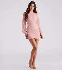 New Romantics Lace Mock Neck Dress