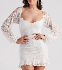 Lovely Lace Ruffle Hem Mini Dress
