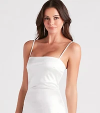 Day Glow Satin A-Line Short Dress