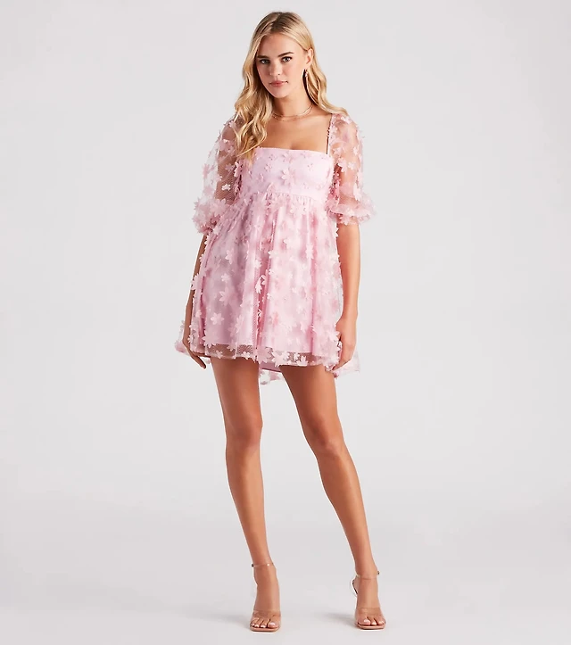 sunshine daisy flower mesh skater dress Windsor Sunshine Daisy Flower Mesh Skater Dress