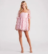 Sunshine Daisy Flower Mesh Skater Dress