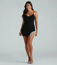 Dazzle Darling Rhinestone Trim Mini Dress