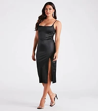 Luxurious Night Satin Midi Dress
