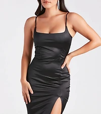 Luxurious Night Satin Midi Dress