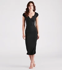 Iconic Basic Cap Sleeve Midi Dress