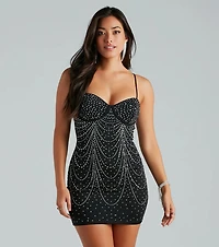 Let Your Beauty Shine Rhinestone Mini Dress
